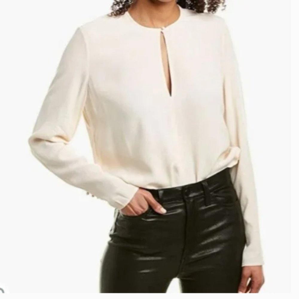 EQUIPMENT RACQUEL KEYHOLE BLOUSE IN BRAZIL SAND NWT